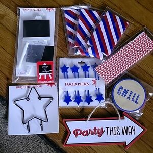 Red, white and blue party supplies